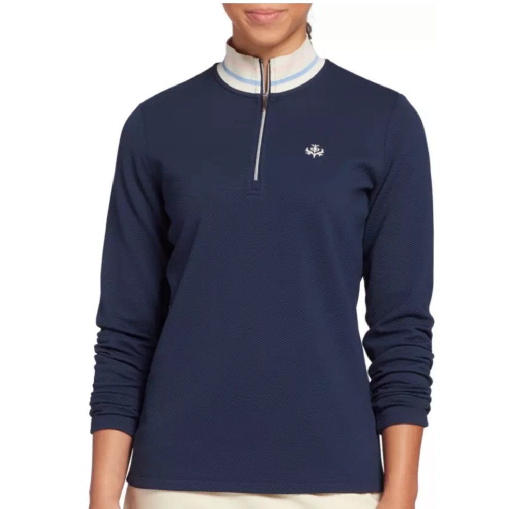 Lady Hagen Toile Rib 1/4th Zip Pullover